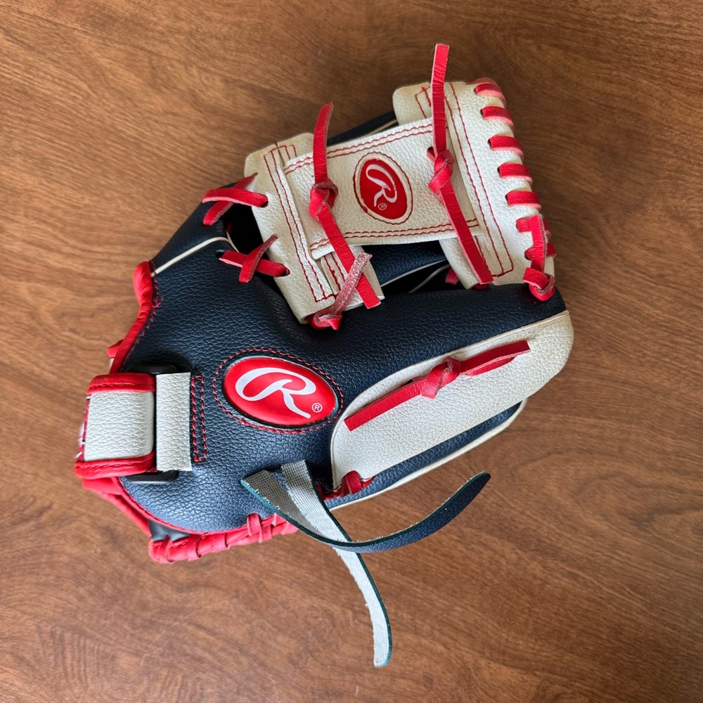 Rawlings Kids Blue and Red Baseball Glove